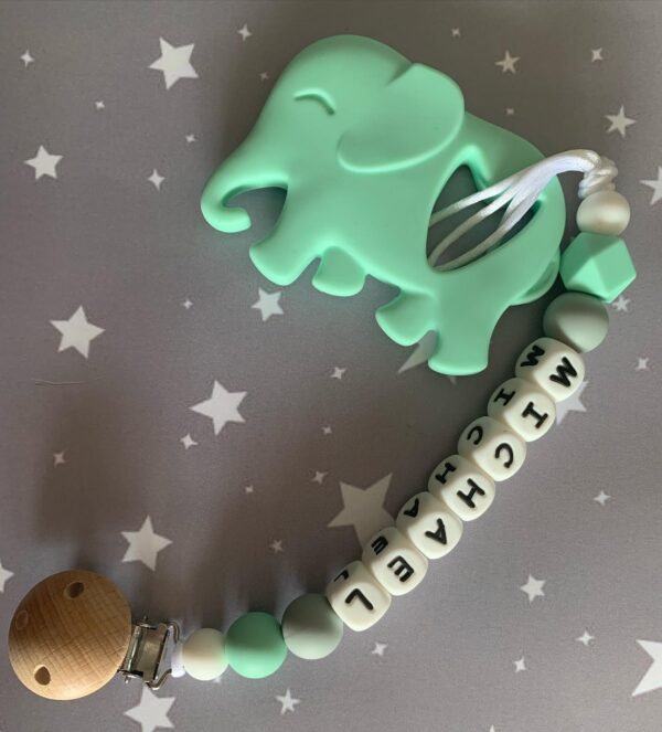 Pacifier Clip #mint #grey