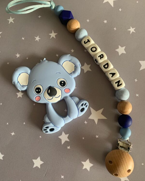 Pacifier Clip #navyblue #wood