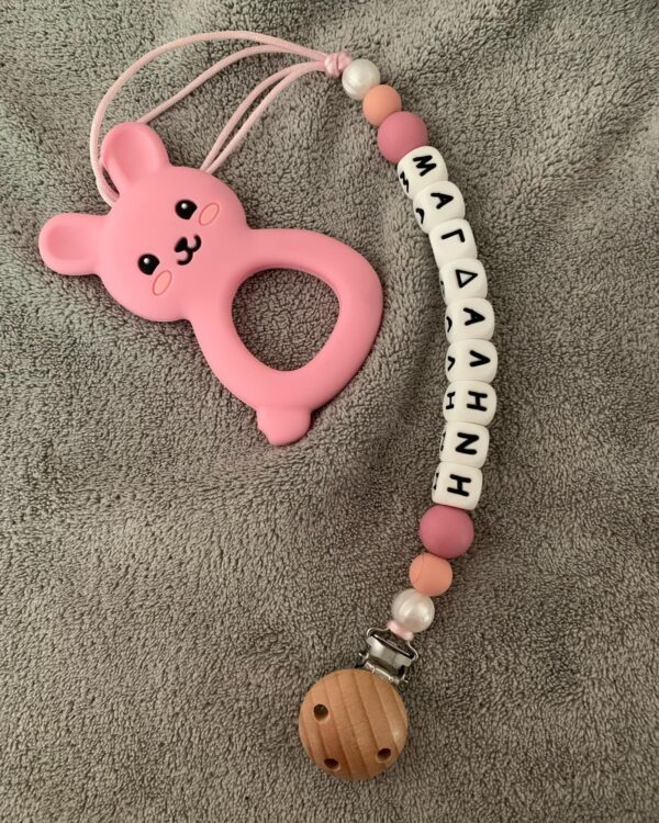 Pacifier Clip #pinkshades #whitepearl - Image 2