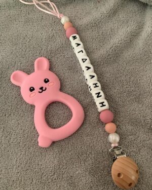 Pacifier Clip #pinkshades #whitepearl