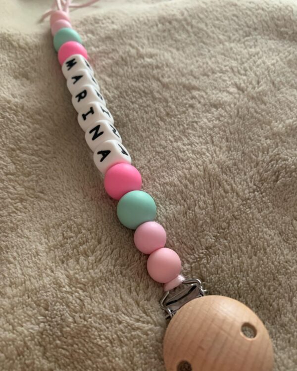 Pacifier Clip #pinkmintshades - Image 2