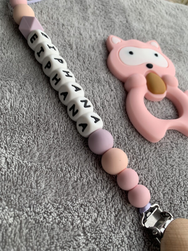 Pacifier Clip #pastellilacexagon - Image 2