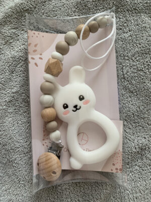 Pacifier Clip #beigeplain