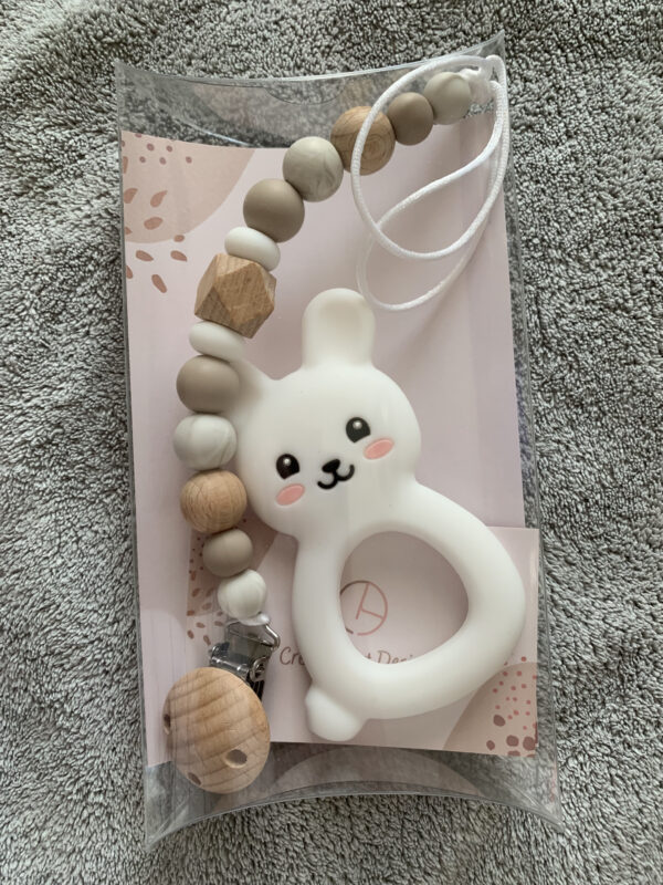 Pacifier Clip #beigeplain