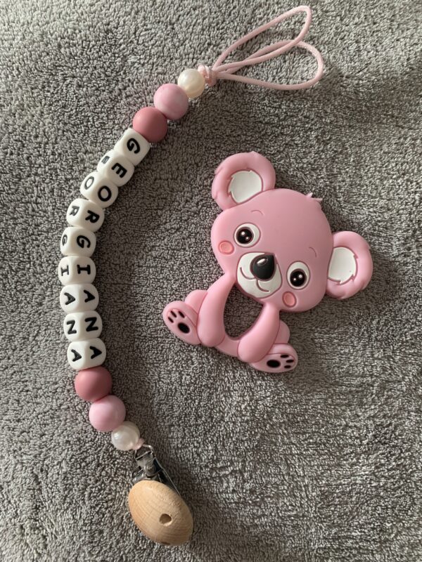 Pacifier Clip #pinkwhitepearl