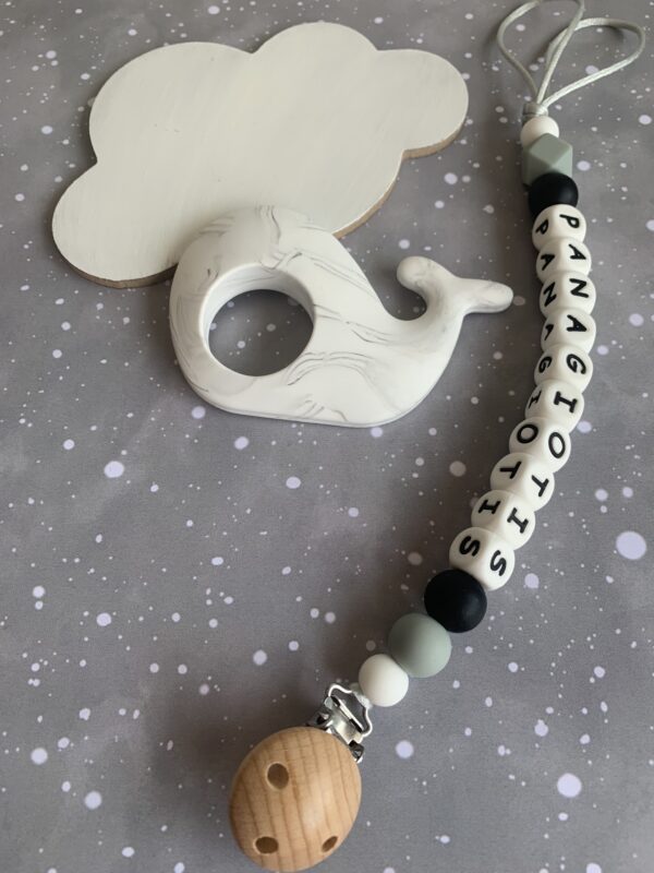 Pacifier Clip #greyhexagon