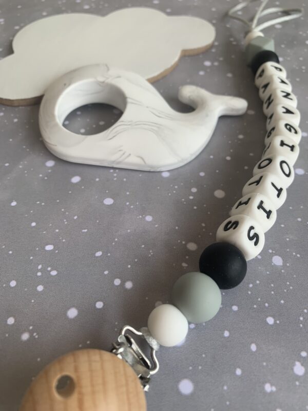 Pacifier Clip #greyhexagon - Image 2