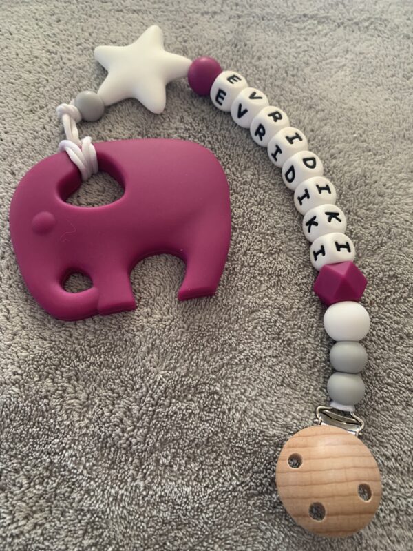 Pacifier Clip #whitestarfuxia