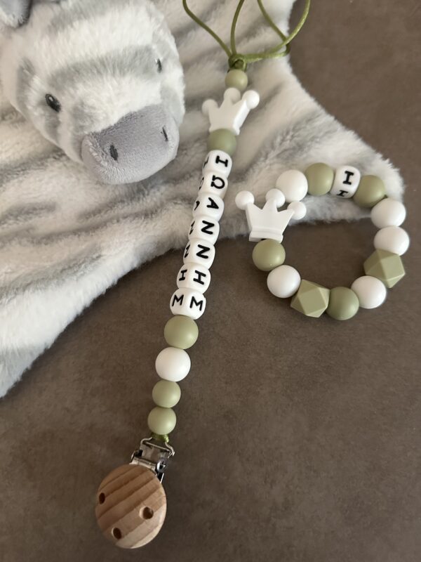 Pacifier Clip #whitecrown2 - Image 2