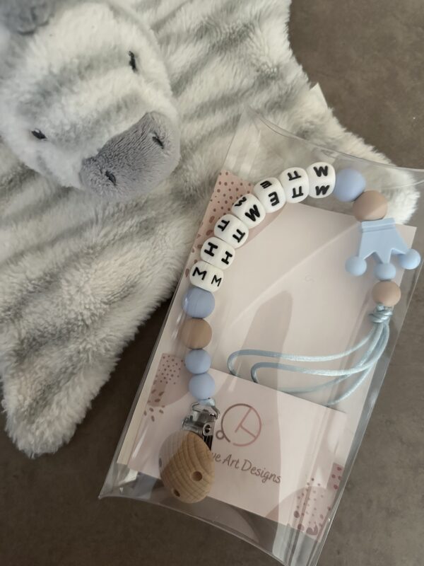 Pacifier Clip #babybluecrown