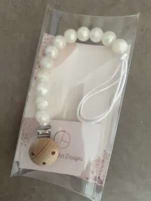 Pacifier Clip #whitepearl