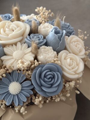 White and blue Candle Bouquet #soycandle