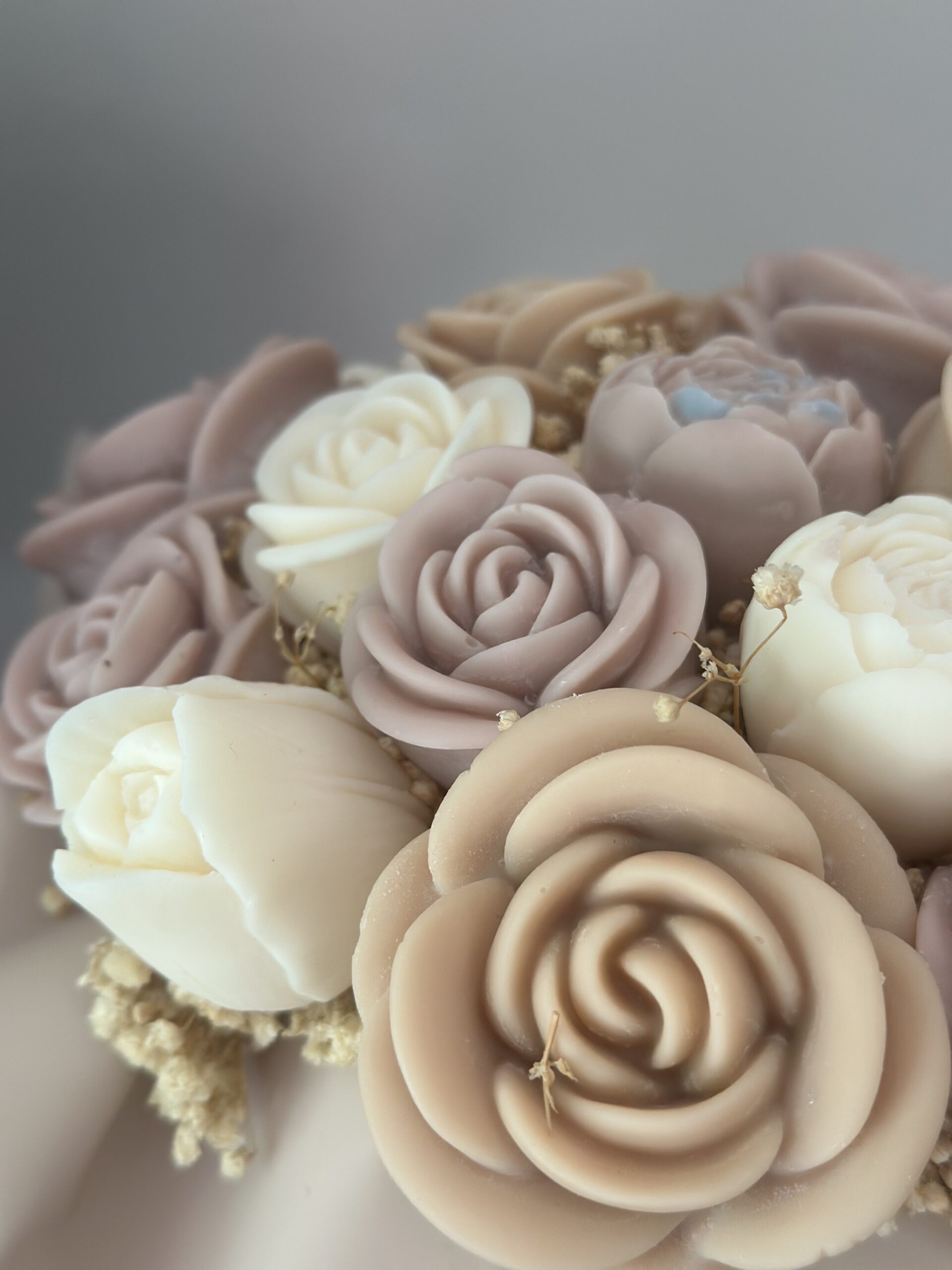 Puce and Biege Candle Bouquet #soycandle - Image 4
