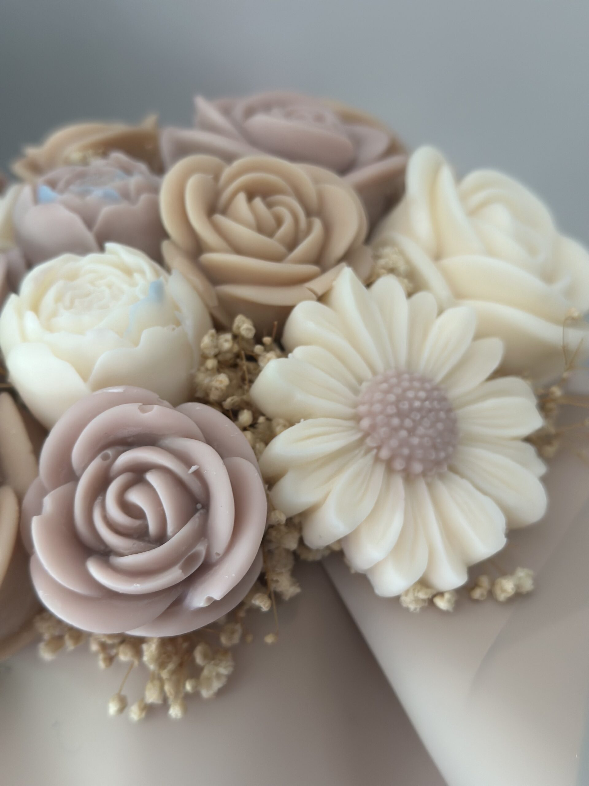 Puce and Biege Candle Bouquet #soycandle - Image 5