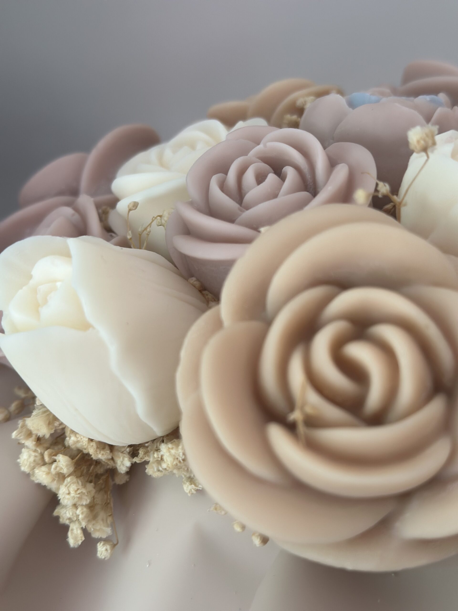 Puce and Biege Candle Bouquet #soycandle - Image 6