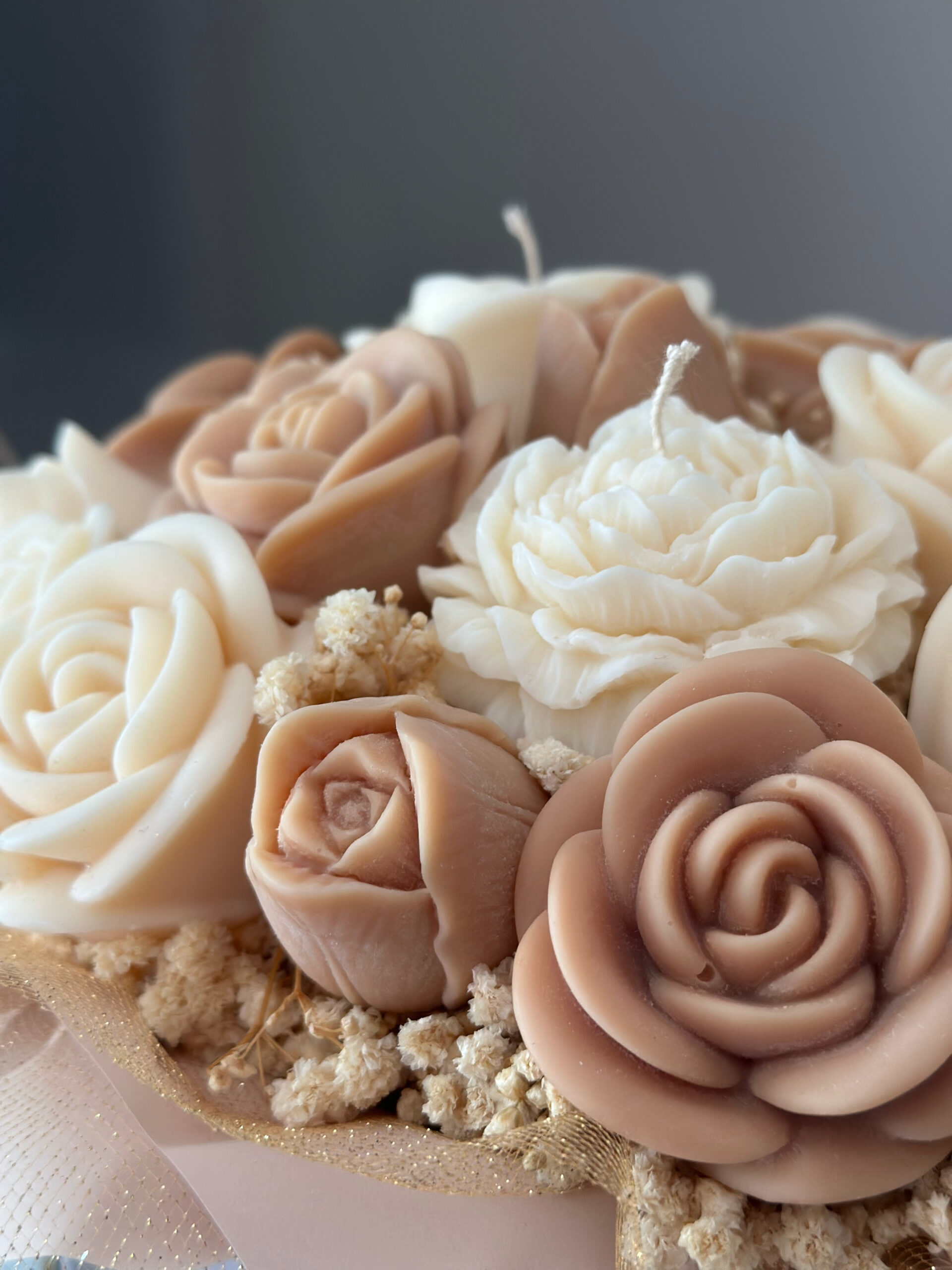 Brown and White Candle Bouquet #soycandle - Image 5