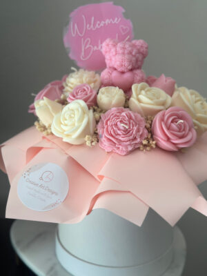 Baby Girl Candle Bouquet #soycandle