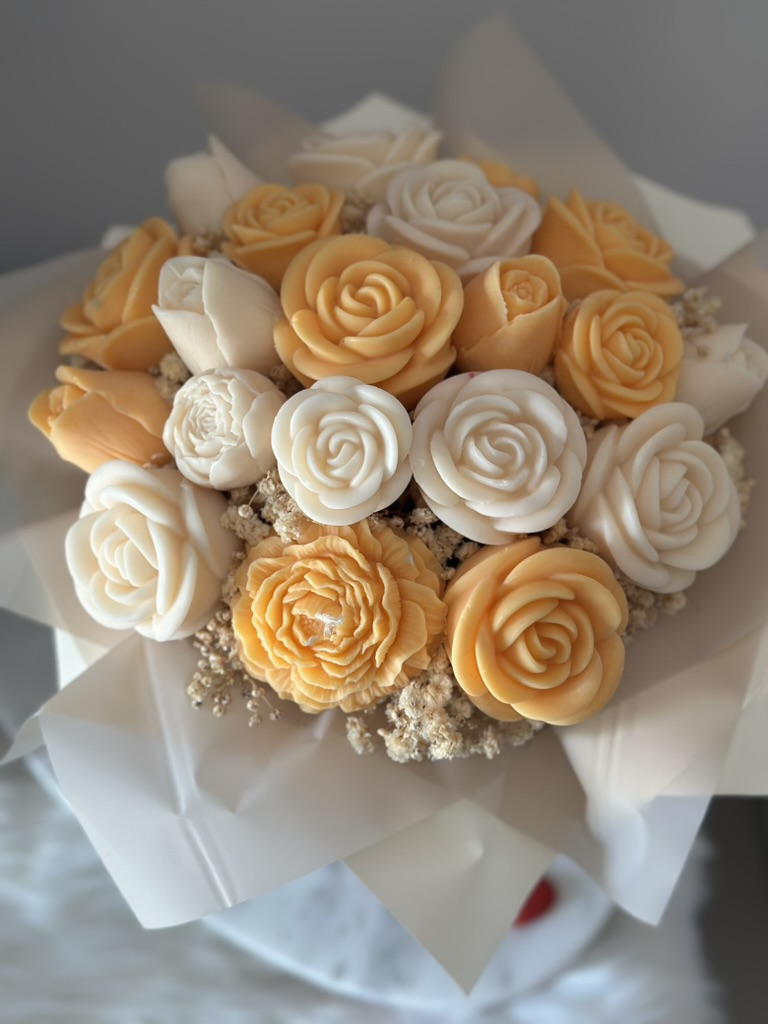 Orange and White Candle Bouquet #soycandle - Image 4