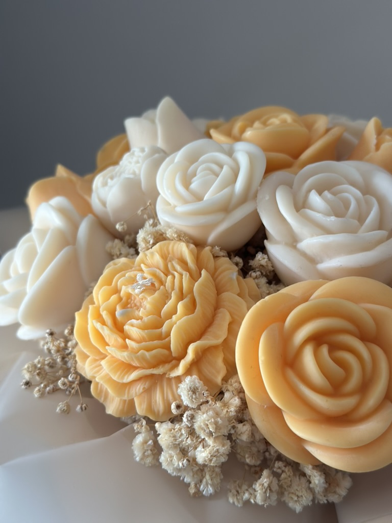 Orange and White Candle Bouquet #soycandle - Image 5